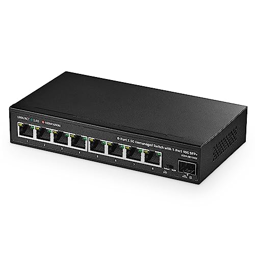Binardat 8界面2.5G取り替えっこ、10G SFP+界面、8 x 2.5ギガビットRJ-45軍事基地T界面、アンマネージド・マルチギガ