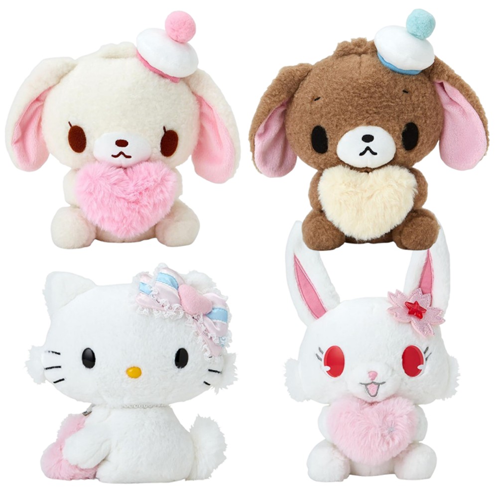 【ワンダフルデー!全商品P2倍】 サンリオ 平成うまれキャラクター ふわふわハート ぬいぐるみ シュガーバニーズ しろうさ くろうさ チャーミーキティ ジュエルペット グッズ ふわふわ画像