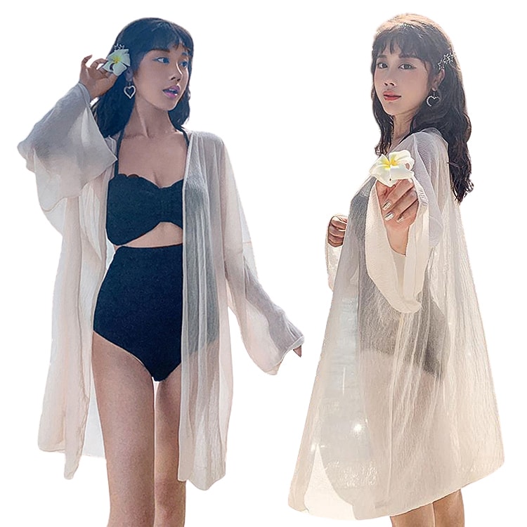 seeset ラッシュガードVカーディガン　羽織り　UVカット　撥水　白 seeset ラッシュガードVカーディガン 羽織り UVカット 撥水 白