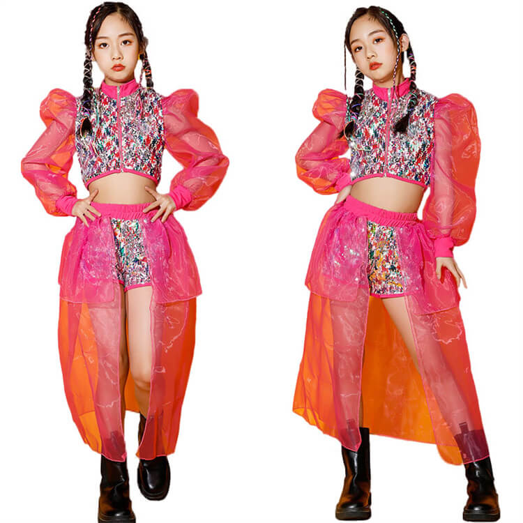 キッズダンス衣装 セットアップ 女の子 上下 ヒップホップ 原宿系 可愛い おしゃれ 舞台 ストリート チアガール ダンス