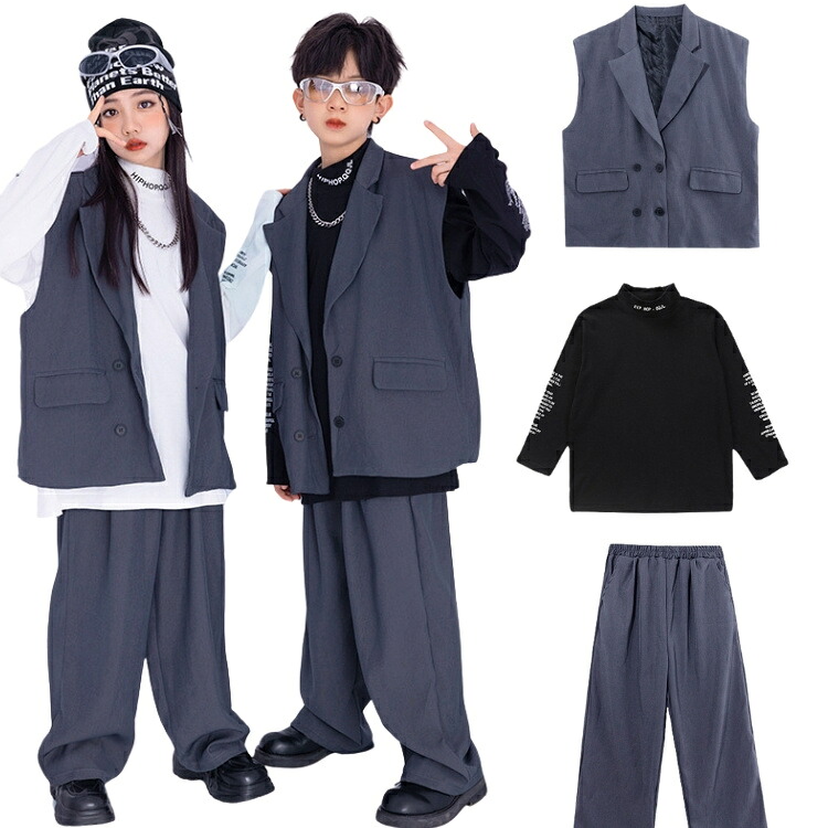 キッズダンス衣装 セットアップ 長袖 パンツ 子供服 男の子 女の子 単品販売 おしゃれ hiphop 学生 ヒップホップ JAZZ ダンス衣装 チームダンス スーツ 白 ブラック キッズ ダンス衣装春秋 団体服 練習着 応援団 原宿系 HIPHOP k-pop 110-180