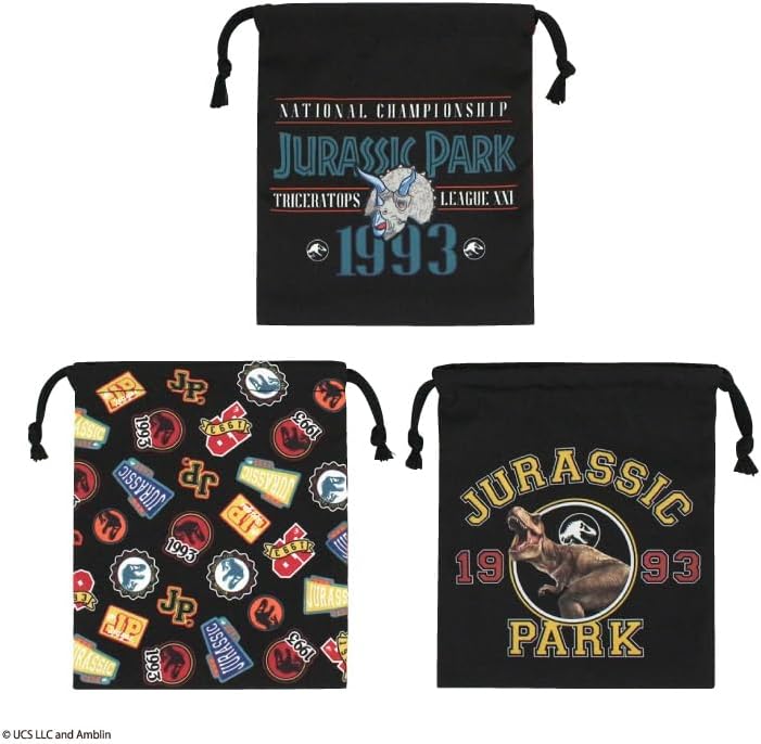 【楽天スーパーSALE】【SALE割引対象商品】巾着S3枚セット　ジュラシック・パーク 　給食袋 きんちゃく 袋 小物入れ my melody サンリオ Sanrio画像