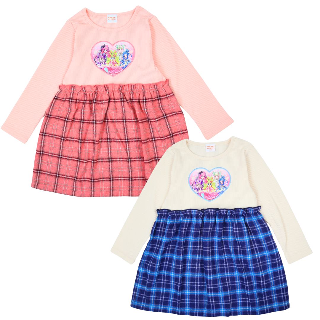 【楽天スーパーSALE】【半額50% 以上割引対象商品】2025年 秋冬 キミとアイドルプリキュア♪ リブニット・布帛 長袖ワンピース 女の子 100cm 110cm 120cm 130cm画像