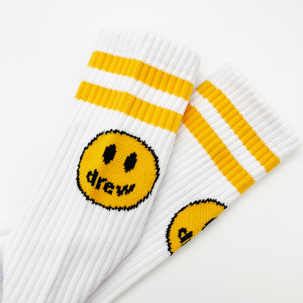 初初しげ入荷 形式 定め事物件 Drew House Striped Mascot Socks Black Whiteドリューハウス マスコット 靴下 白色 ブラック 大きさ Free 靴下 正規品 中古 新古品 未応用品 Daemlu Cl