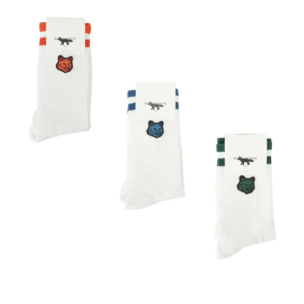メゾンキツネ MAISON KITSUNE LM06405KT0010 靴下 FOX BLAZON MAISON KITSUNE メゾンキツネ LM06405KT0010 靴下 FOX BLAZON