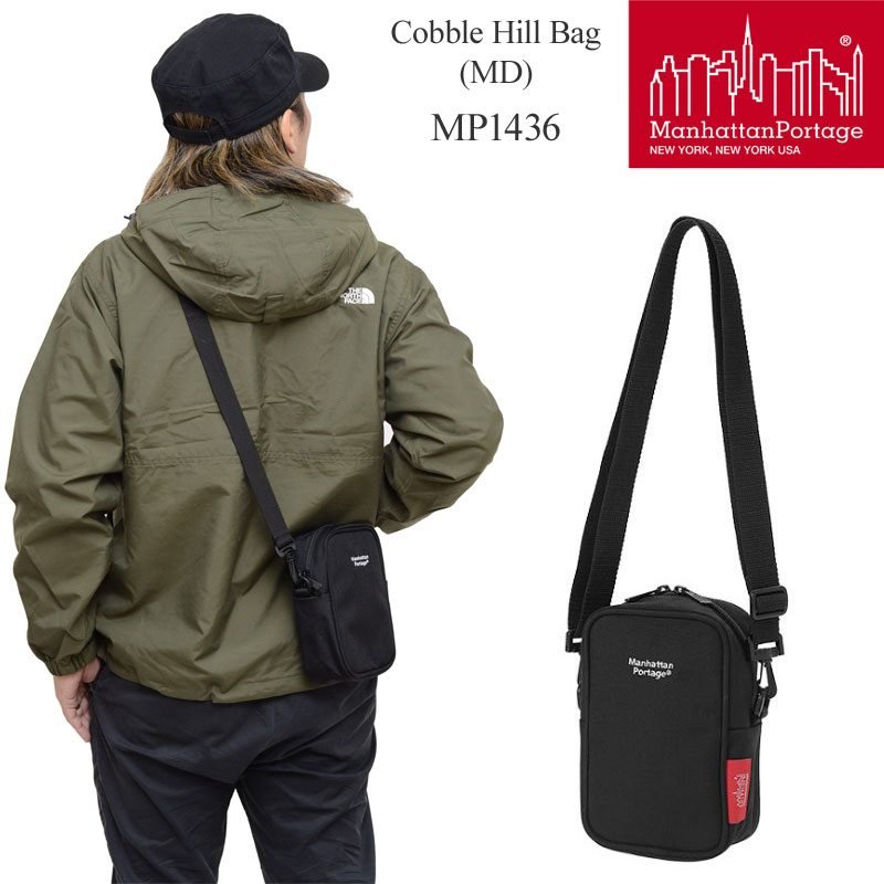 マンハッタンポーテージ Manhattan Portage ショルダーバッグ メンズ レディース コブルヒルバッグ MD Cobble Hill Bag ブラック MP1436 2023SS【鞄】2302ripe