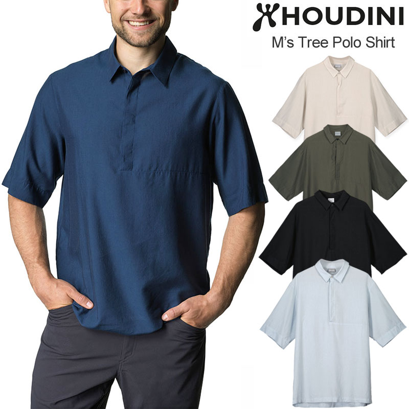 HOUDINI ポロシャツ Lサイズ 黒 Tree Polo Shirt Men's