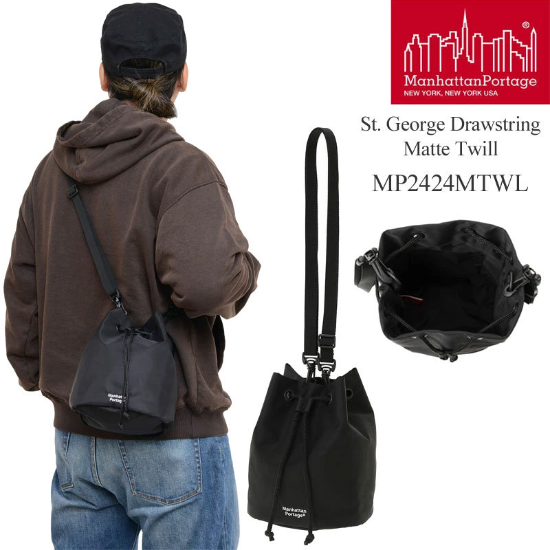 マンハッタンポーテージ Manhattan Portage ショルダーバッグ メンズ レディース セントジョージ ドローストリング マットツイル St. George Drawstring Matte Twill MP2424MTWL 2024AW【鞄】2412ripe [M便 1/1]