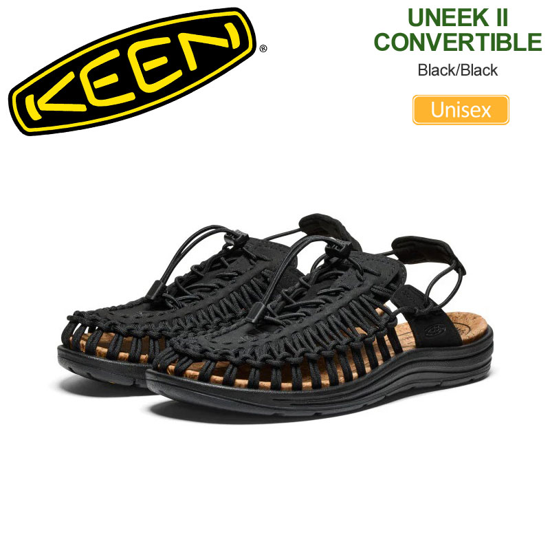 キーン KEEN サンダル メンズ レディース ユニーク2 コンバーチブル UNEEK 2 CONVERTIBLE Black 1030680 2026SS sdl【靴】2603ripe
