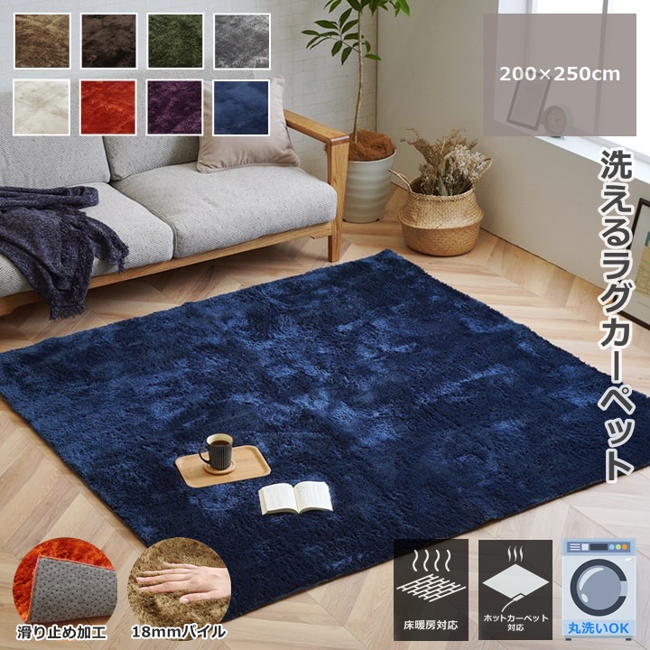 【楽天市場】イケヒコ 洗える ラグ カーペット 絨毯 4畳 200×300cm