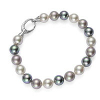 マジョリカパール 8ｍｍ玉 グレー＆ヌアージュベーシックブレスレット Majorica Pearl　パーティー フォーマル 結婚式 冠婚葬祭｜ビジューリリア