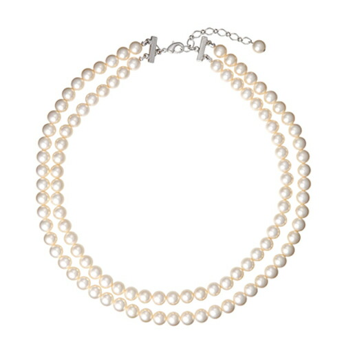 楽天市場】日本製貝パールホワイト7mm玉 2連ネックレス