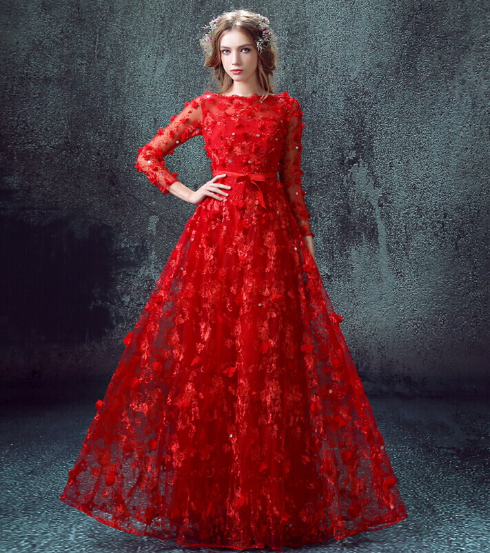 wedding gowns red color