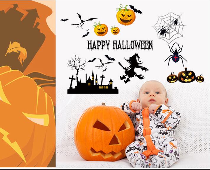 Riricollection Immediate Delivery Correspondence D Riricollection Immediate Delivery Correspondence D Wall Sticker Seal Pumpkin Spider Cobweb Cross Bat Party Goods