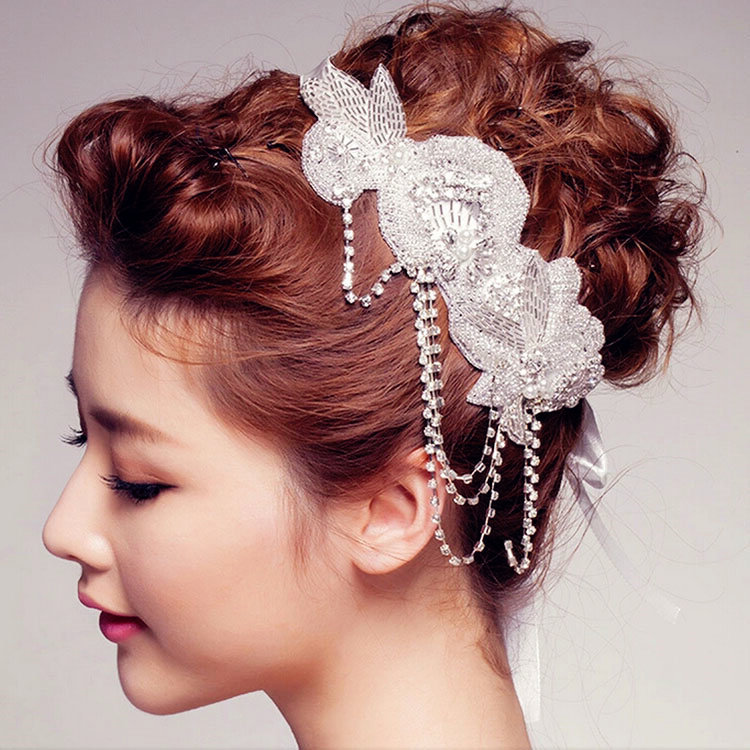 Riricollection Wedding Belt Pearl Headdress Bijou Glitter Crystal