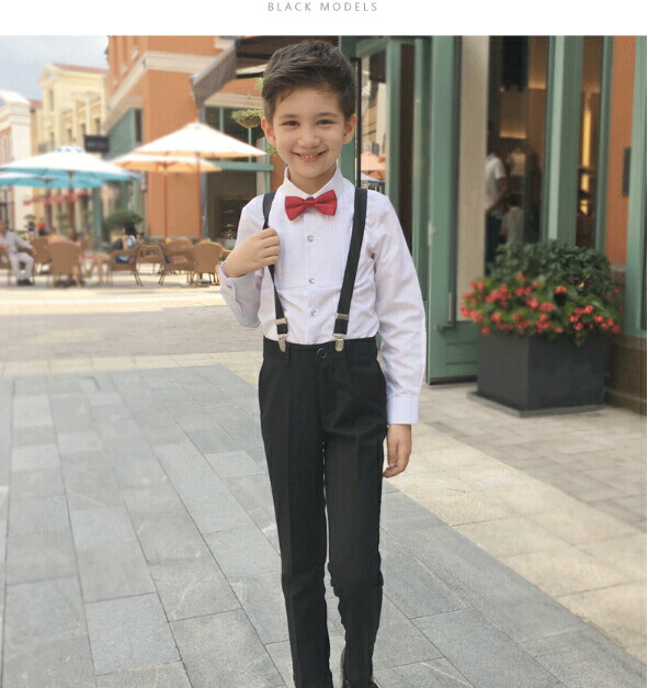 Boy four points set 2 color formal suit Y shirt underwear suspender bow tie 100 , 160CM entrance ceremony suit / graduation ceremony / wedding