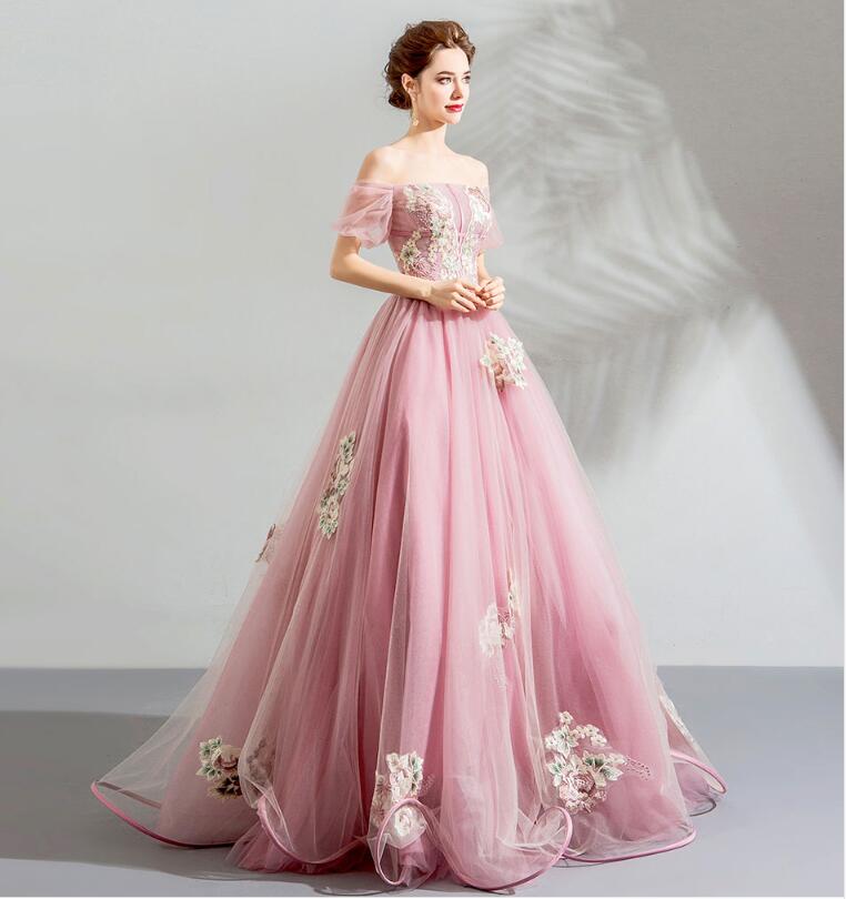 人気商品の 上品ピンク花 ウェディングドレス ウェディング Sutevalle Org