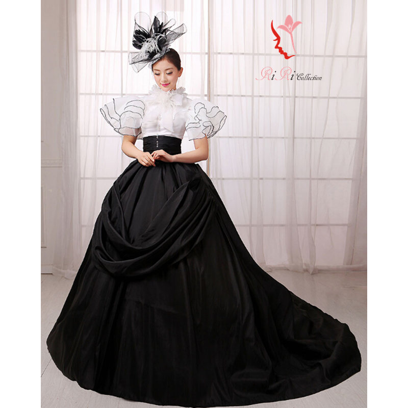 楽天市場 貴族衣装 Kzk 007 ホワイト ブラック 帽子セット 豪華な中世貴族風お姫様ドレス 舞台衣装やステージ衣装 刺繍 プリンセスライン 稽古 舞台 パーティー グリーン レトロ調 演奏会 発表会 北欧風 ロング丈 役者 撮影 宴会 ダンス コスプレ Ririコレクション