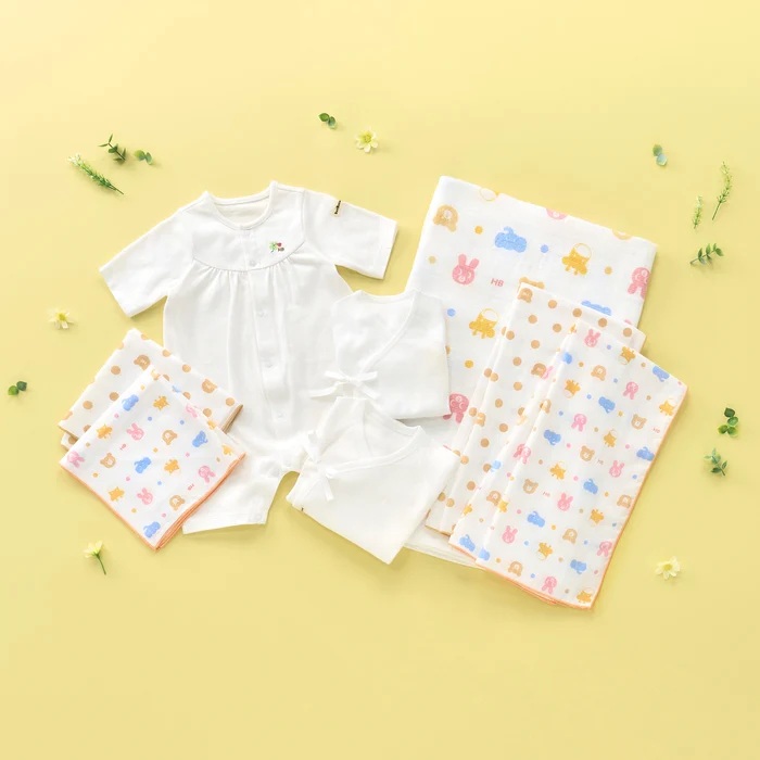 【★ポイント10~1倍】〇【ミキハウス】新生児準備スターターセット F(フリー)|ririkaririka 店