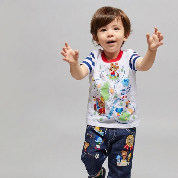 【＼最大13%／OFF限定クーポン】〇【ミキハウス】【SALE・アウトレット】Ｔシャツ15000【3,980円以上で送料無料(国内)】100cm紺×白