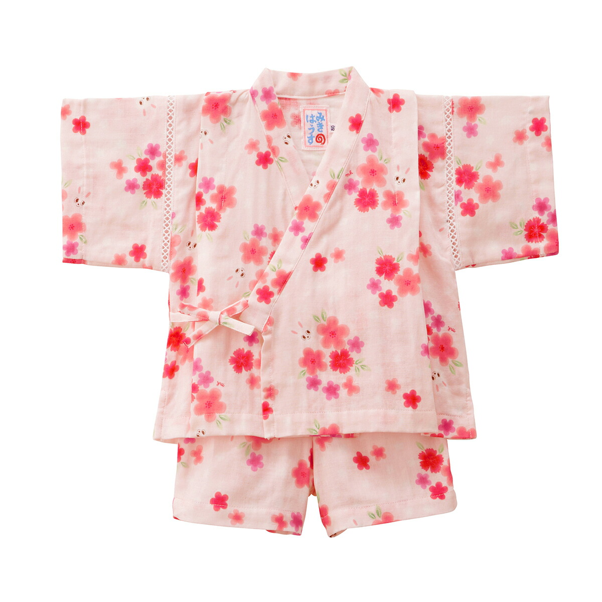 【＼最大限度13%／OFF制限事項クーポン券】〇【ミキハウス】甚平背広【3,980円以上で貨物輸送無料(国内)】100糎サクラ色16500