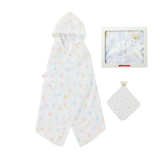【＼最大限度13%／OFF制限事項クーポン券】〇【ミキハウス】バスポンチョセット【BOX付き添い人】【3,980円以上で貨物輸送無料(国内)】8800