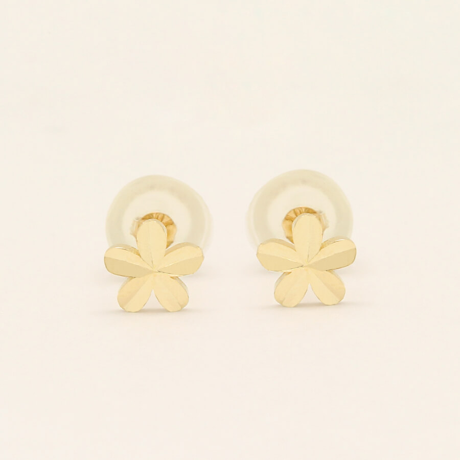 ピアス ゴールド pierce K10ゴールド カッティング フラワー 花 レディス 女性用 10金 10K