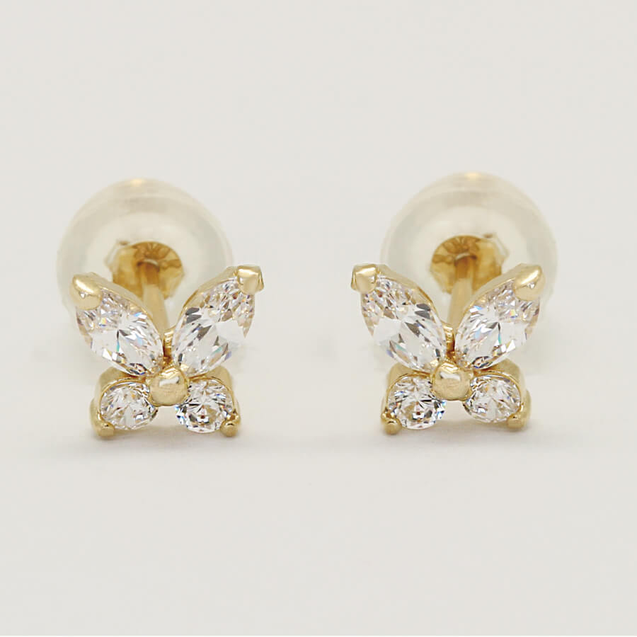 ピアス ゴールド pierce K10ゴールド スーン バタフライ 蝶 butterfly レディス 女性用 10金 10K｜18金ネックレスのゴールデンリバー