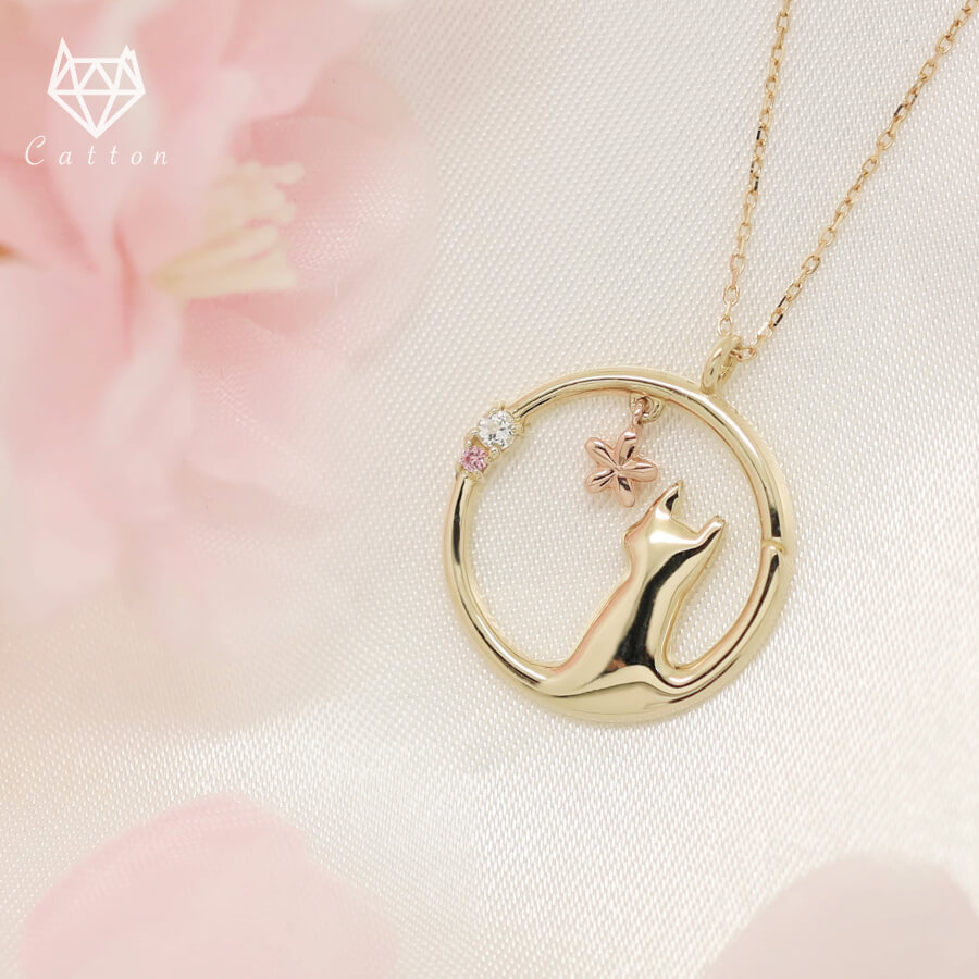 楽天市場】招き猫 ネックレス キャッツアイ K18 18金GP 18k