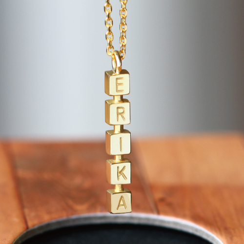 K18 Necklace Goldenriver Message Necklace Initial Necklace Name