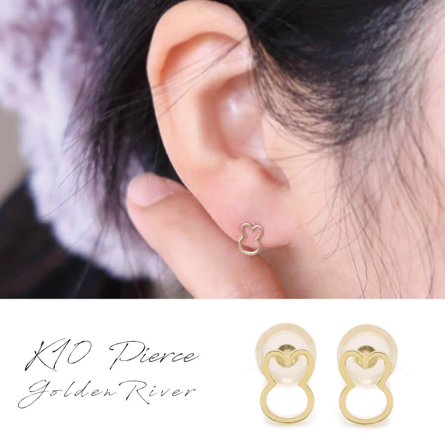 ピアス ゴールド pierce K10ゴールド ウサギ うさぎ 兎 レディス 女性用 10金 10K イエローゴールド アレルギー対応 ギフト 誕生日プレゼント プレゼント 女性 レディス｜18金ネックレスのゴールデンリバー 20,378円