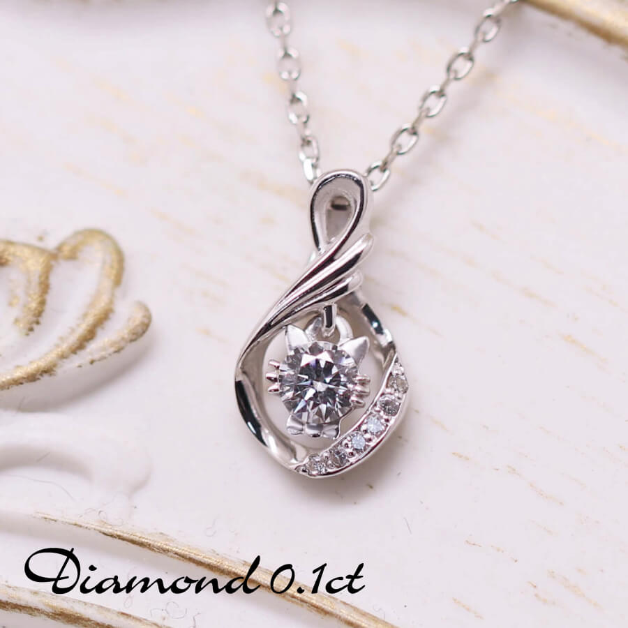 ダイヤモンド ネッコレスが揺れるティアードロップ ネックレス K18 18金 猫 cat ネコ ねこ レディス necklace シルバー925｜18金ネックレスのゴールデンリバー