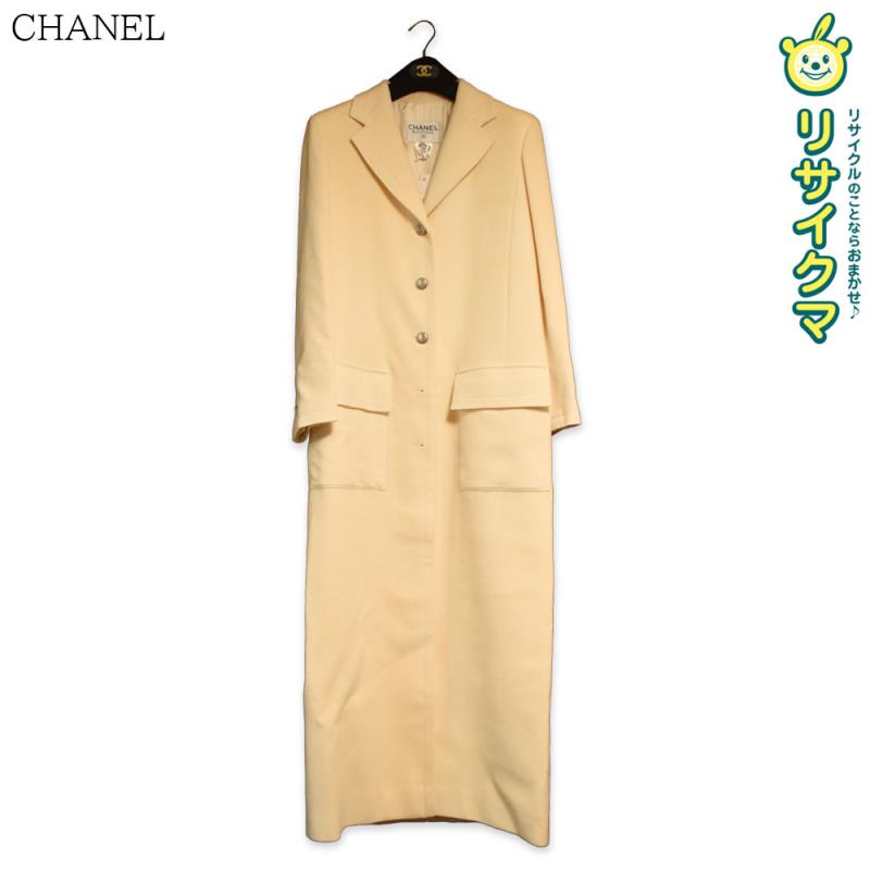 【希少✨】 CHANEL // 01P ダブルトレンチコート ココマーク シルク 希少✨】 CHANEL // 01P ダブルトレンチコート ココマーク シルク