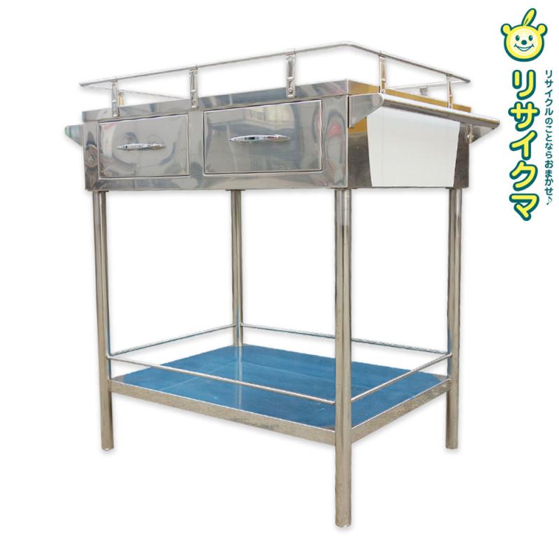 【中古】K▼業務用 厨房 作業台 棚 引き出し ステンレス 幅720×奥行470×高さ725 ■大型商品・送料別途必要■ (Fe1981)
