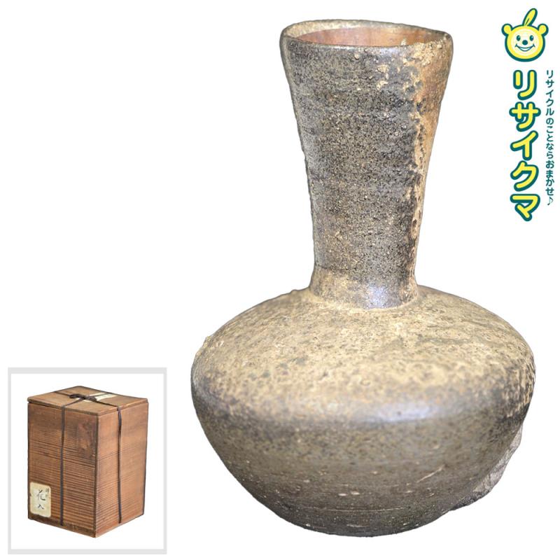 【中古】M▽時代 花入 花器 花瓶 須恵器 発掘 箱付 ■送料無料対象外・送料別途必要■ (K 00023)