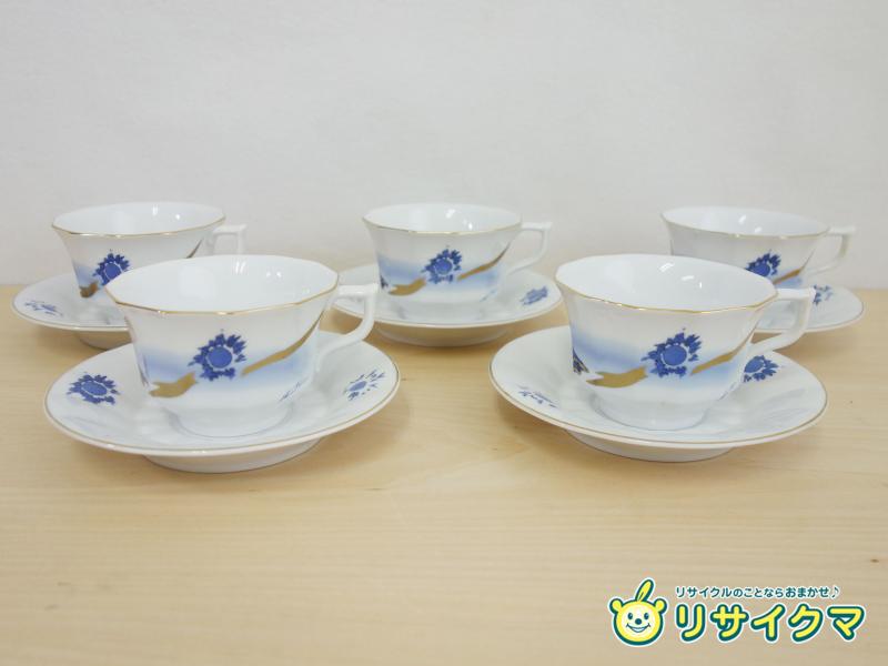 【中古】M▽ロイヤルコペンハーゲン 優勝杯＆平円盤 5客 絹谷幸二 金彩 青富士 烏兎天祥富嶽 ■貨物輸送無料客体外・貨物輸送別途止むを得ず■ (38678)