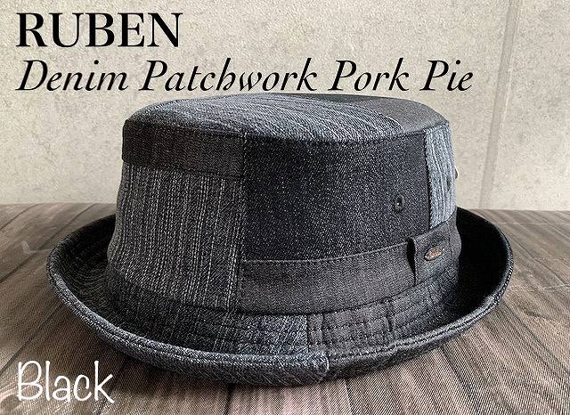 帽子 Ruben ルーベン リネン パッチワーク ポークパイハット ハット 高品質 春 夏 オールシーズン メンズ レディース 男女兼用　 ◇2サイズ展開 帽子 ruben ルーベン デニム パッチワーク