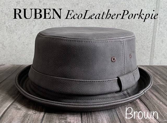 【楽天市場】 帽子 Ruben ルーベン レザー ポークパイ ハット エコレザー マット メンズ レディース オールシーズン サイズ調整