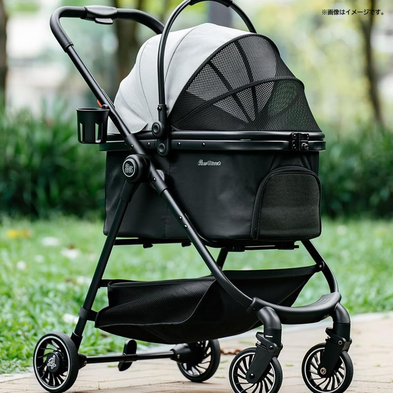E7035YO ◆0717【アウトレット品】ペットカート 分離型 Pawccol PCS-PS01 4輪 折りたたみ 小型犬 中型犬 猫未使用|R-1