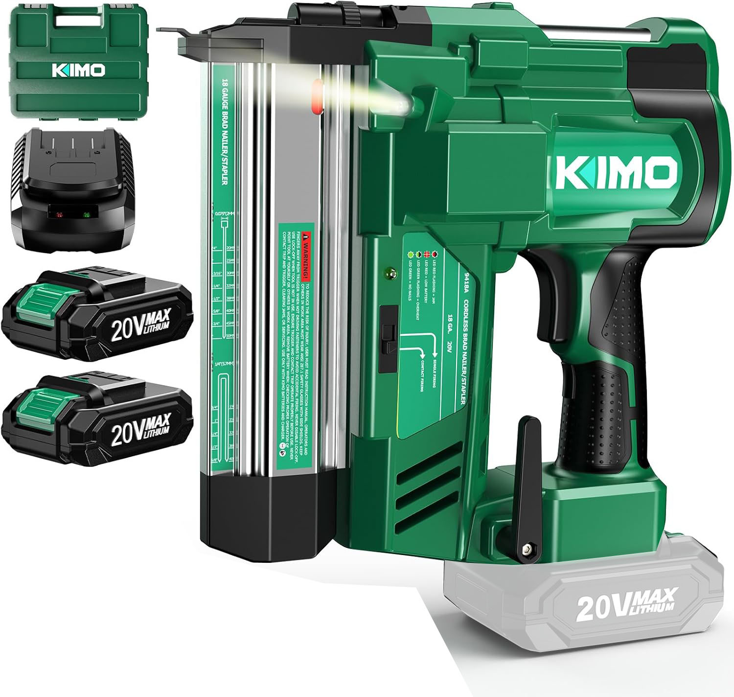 S5279 送料無料！【未使用品】20V充電ピンタッカー KIMO QIMO-9418 釘打機充電工具