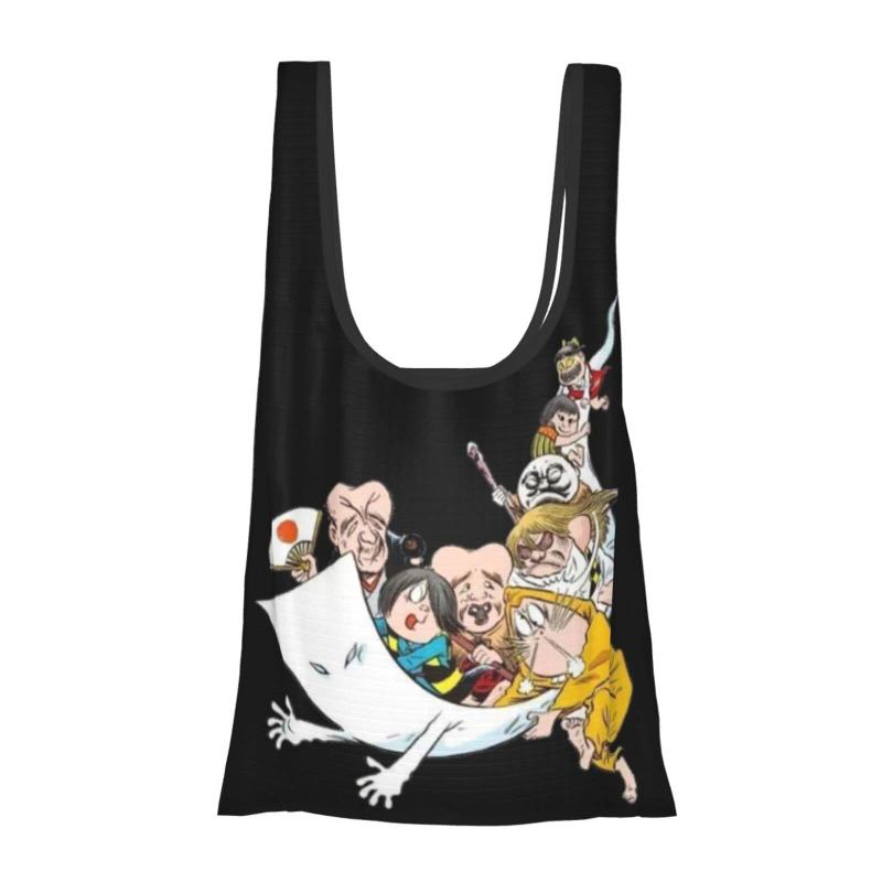 ゲゲゲの鬼太郎 エコバッグ 大容量折りたたみエコバッグ買い物袋 人気軽量防水ショッピングバッグおしゃれレディースメンズ多機能トートバッグレジ袋 コンパクトコンビニバッグ買い物画像