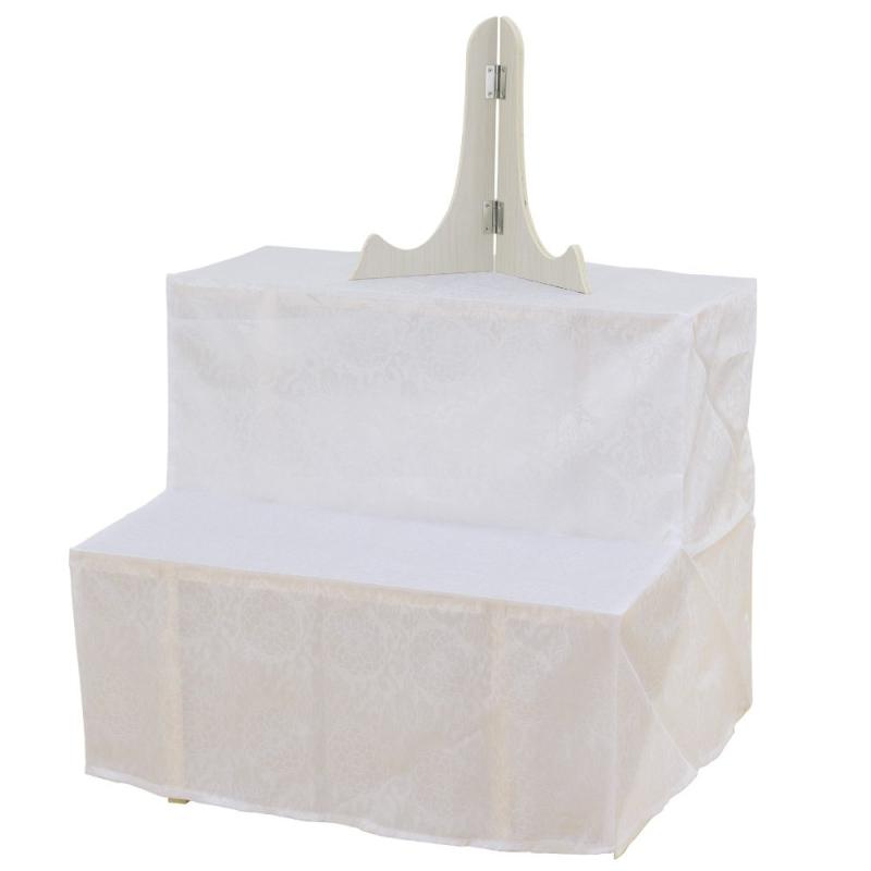 仏壇屋 滝田商店 盆棚 精霊棚 お盆用木製祭壇 白布付き 30号2段(巾84cm×高さ52cm) 写真立て付き工具なしで簡単組み立てお盆用品 新盆 初盆 祭壇 後飾り段 【滝田商店発行 証明書付】|日用雑貨 RISE店