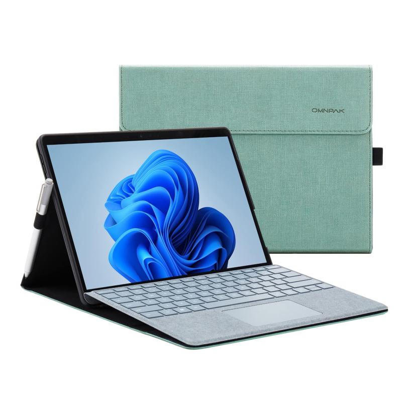 Omnpak Microsoft Surface Pro 8 2021 ケース 専用 保護カバー 表面内蔵保護カバー 多視角 スタンド ケース キーボードを収納可能軽量 薄型 ペンホルダー付き PU スマート カバー