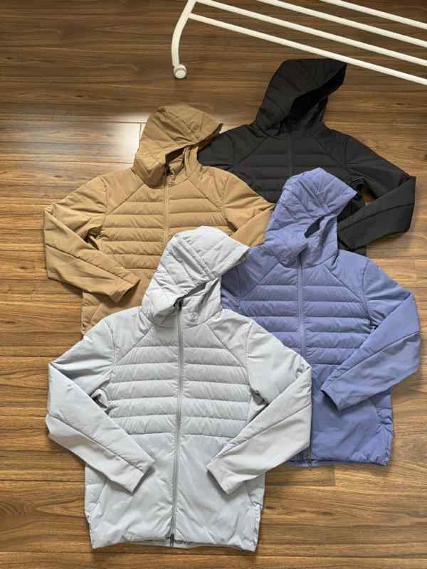 ダウンジャケット メンズ フード付き 軽量 暖か 薄手 スポーツ アウター 冬用 リブ袖 保湿 防寒 軽快 動きやすい コート ジャケットx2