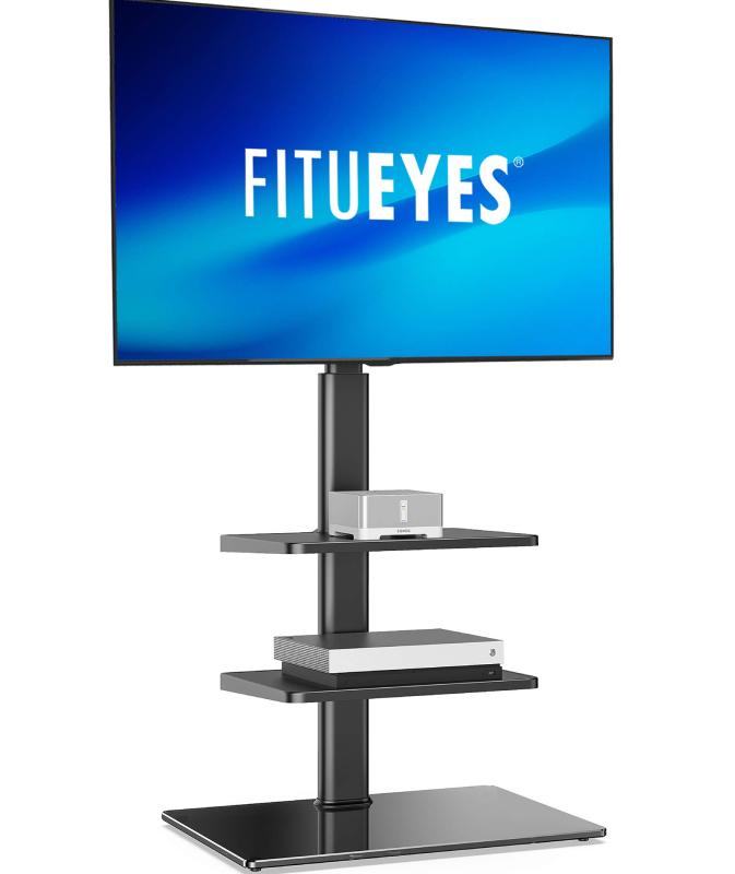 FITUEYES テレビスタンド 32～60インチ対応 棚付き 壁寄せテレビスタンド テレビ台 高さ調節可能 首振り可能