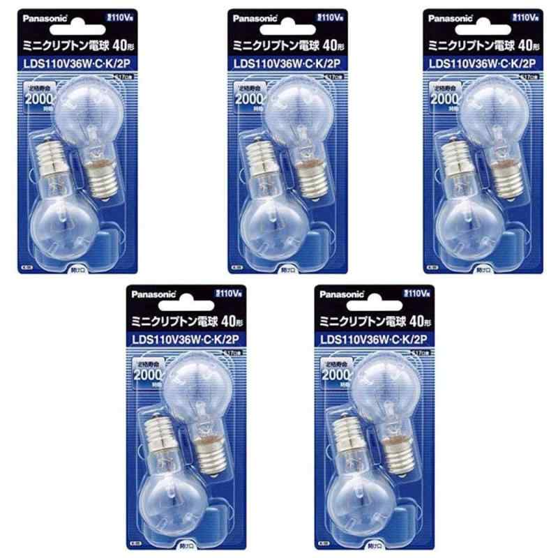 パナソニック ミニクリプトン電球 110V 40W形(36W) E17口金 35mm径 クリア 2個入り LDS110V36WCK2P (5個セット)