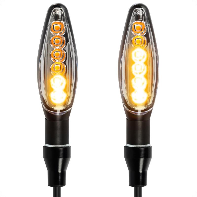 Evermotor バイク LED 流れるウインカー、ルミニウム合金、EU認証Eマーク、防水レベルIP67 2個/4個