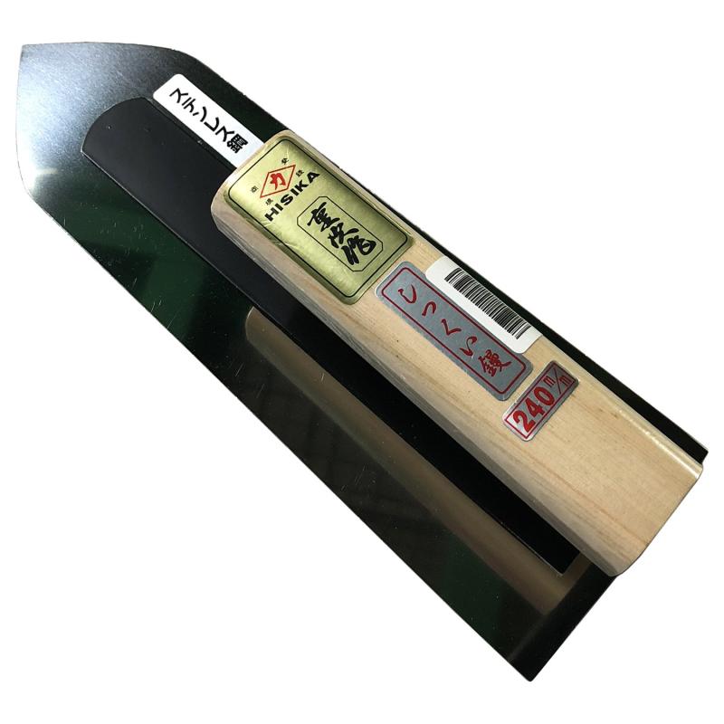 梶原鏝製作所 ヒシカ重次作 本焼 しっくい押 剣先型 0.5mm厚240mm｜日用雑貨　RISE店
