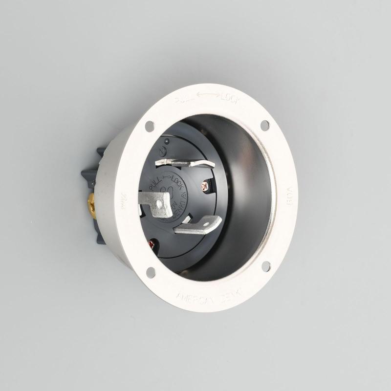 アメリカン電機 引掛形 フランジインレット 黒 3P250V