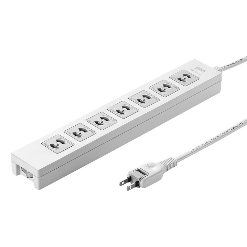 サンワサプライ 電源タップ 一括集中スイッチ付き+雷ガード 2P・7個口 4,299円
